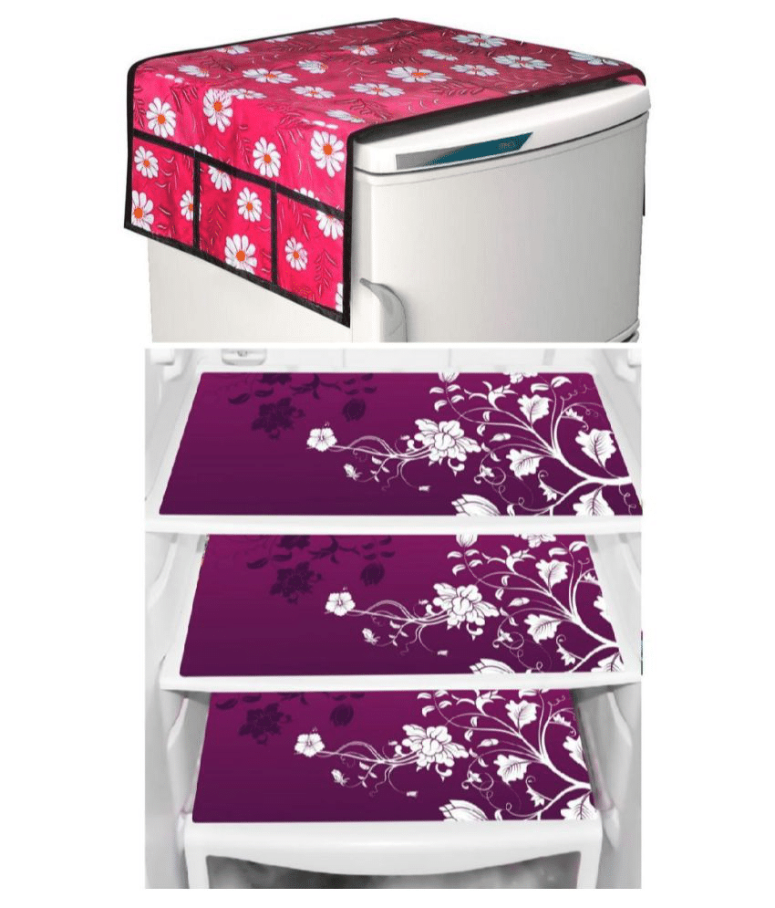 Shaphio - Multicolor Polyester Fridge Top Cover (Pack of 4) Shaphio - Multicolor Polyester Fridge Top Cover (Pack of 4)