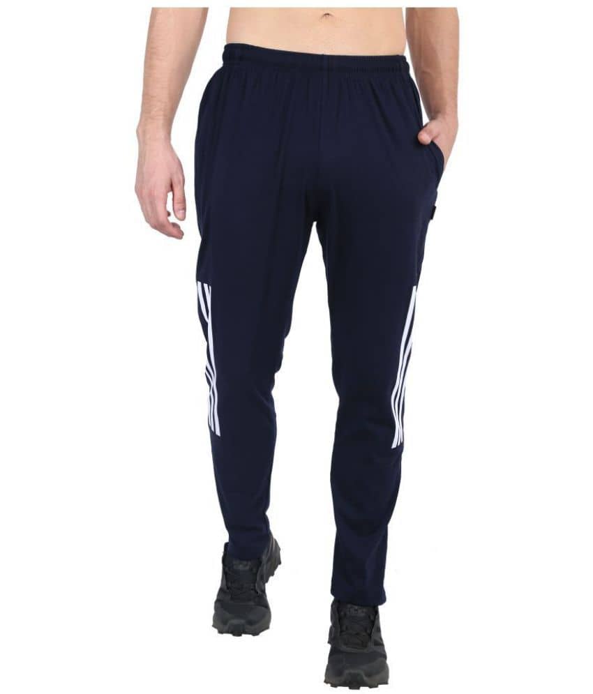 Zeffit - Navy Blue Cotton Blend Men's Sports Trackpants ( Pack of 1 ) - Track Pants | Buy online on ZillyBuy