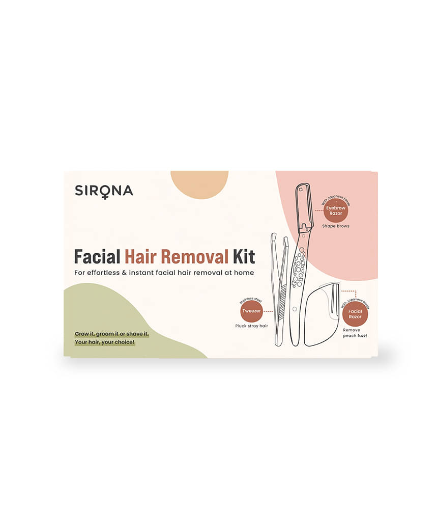     			Sirona Reusable Facial Hair Removal Kit - Set of 3 | Includes Tweezer, Eyebrow Razor & Face Razor