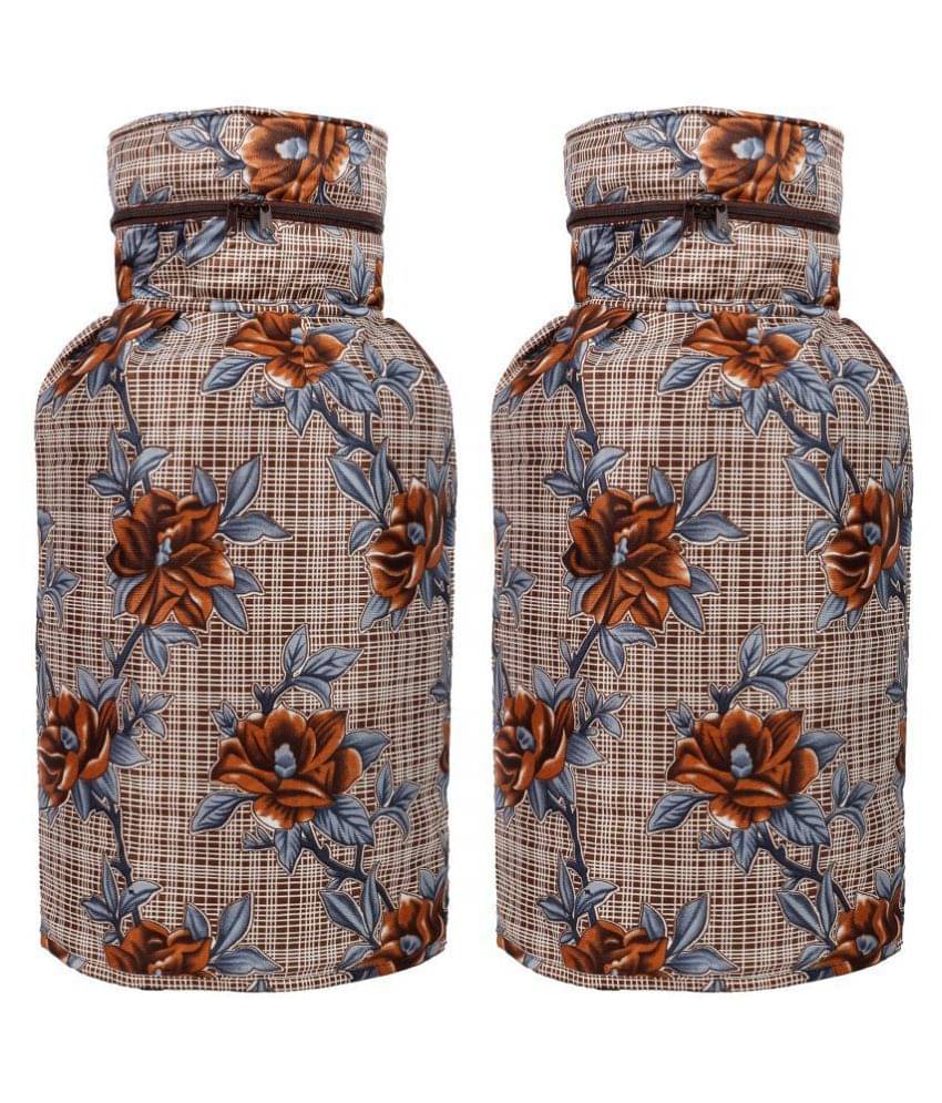 E-Retailer Set of 2 Polyester Brown Cylinder Cover E-Retailer Set of 2 Polyester Brown Cylinder Cover
