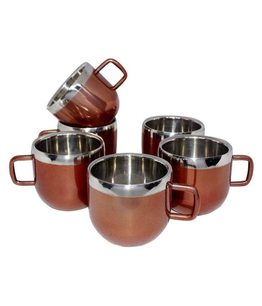     			Dynore Steel 6 Copper Tea Cup Tea Cup 6 Pcs 90 ML ml