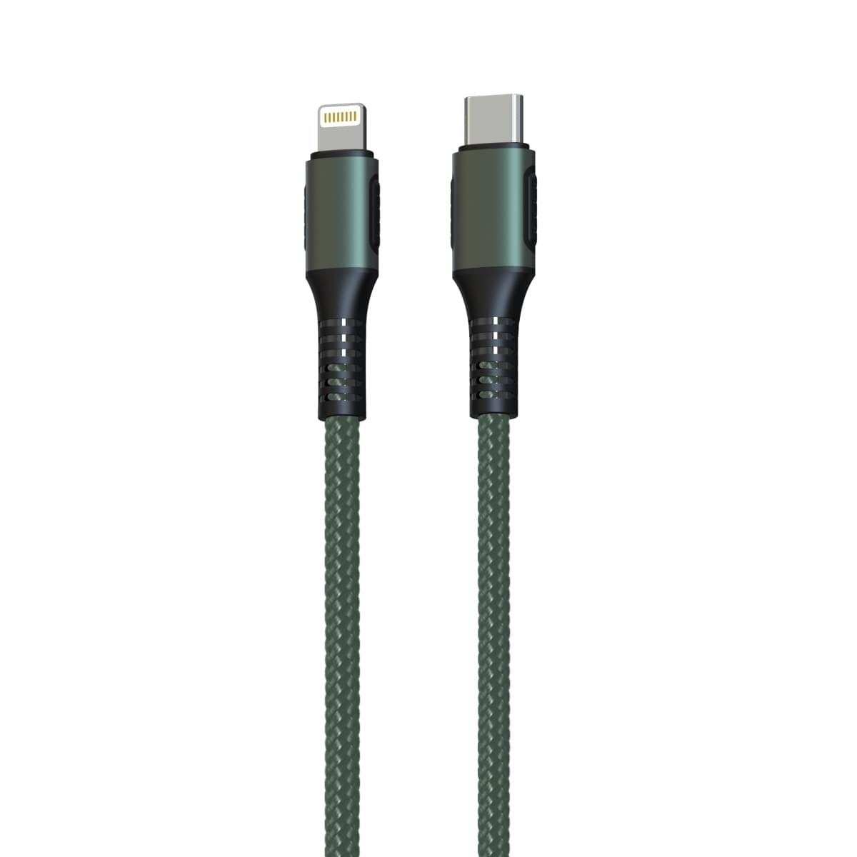     			Portronics Konnect CL to 8 Pin Type C:3A Type-C to 8 Pin USB Cable 1.2 Mtr. ,Green (POR 1067)
