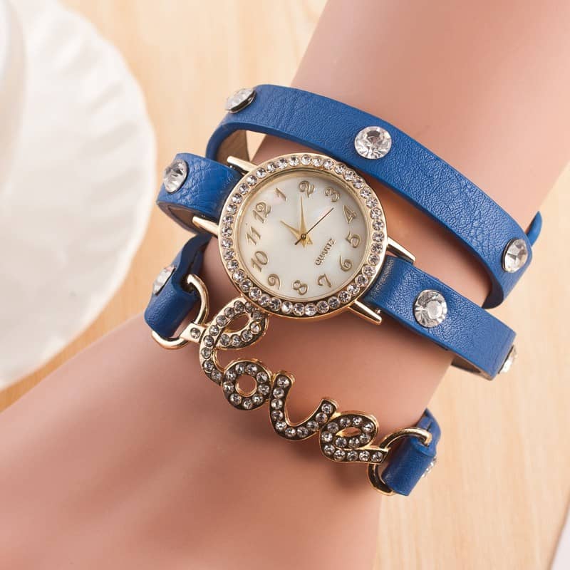 DECLASSE - Blue Leather Analog Womens Watch