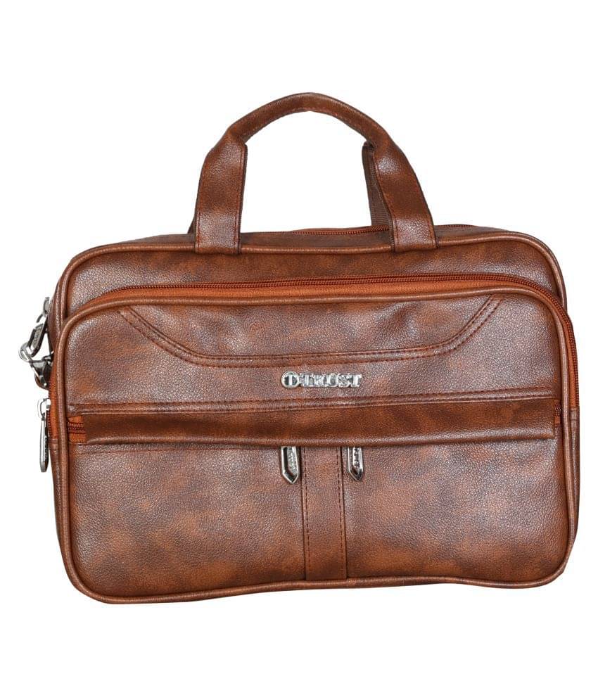     			Trust Tan P.U. Office Messenger Bag