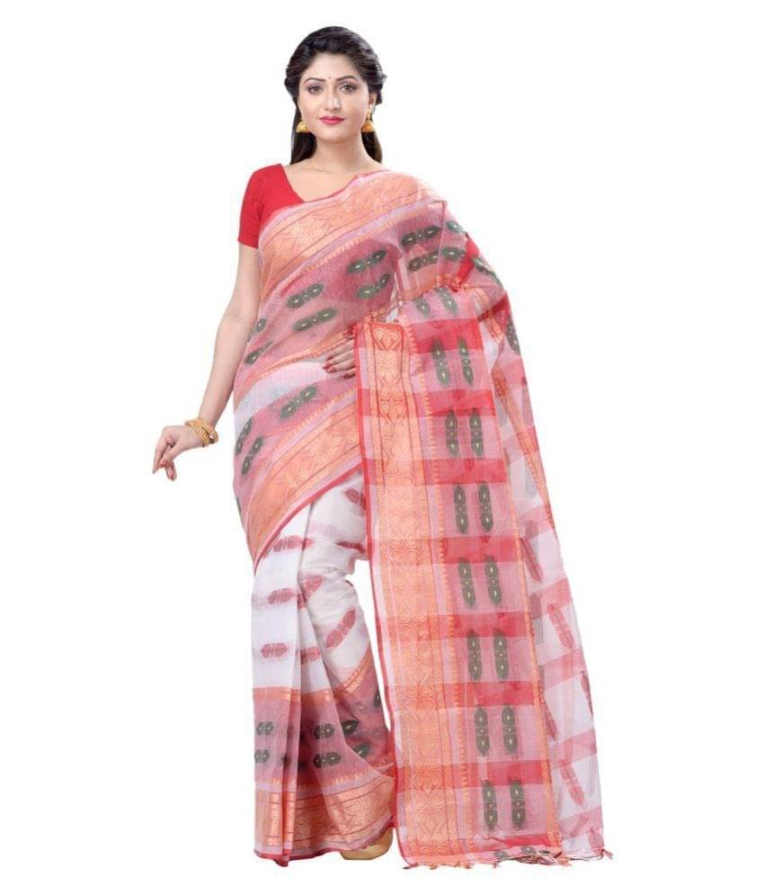     			Desh Bidesh Cotton Blend Embroidered Saree Without Blouse Piece ( Multicolor )