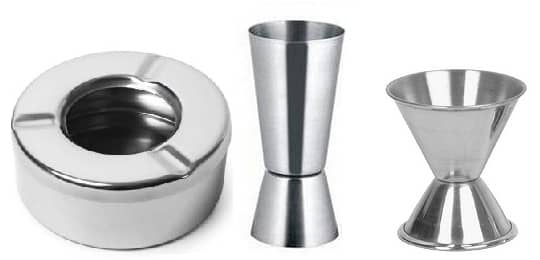 Dynore Set of 3- Stainless Steel 1 Lid ash tray and 2 peg measure - Cookware | Buy online on ZillyBuy