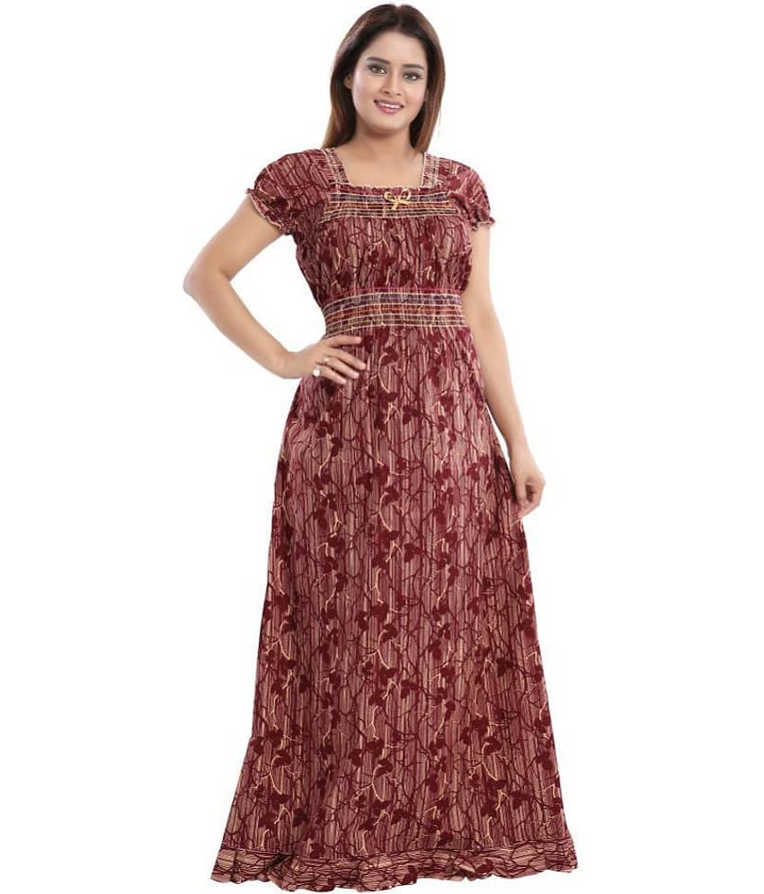 Cinco - Multicolor Cotton Women's Nightwear Nighty & Night Gowns ( Pack of 1 ) - Nightwear & Loungewear | Buy online on ZillyBuy