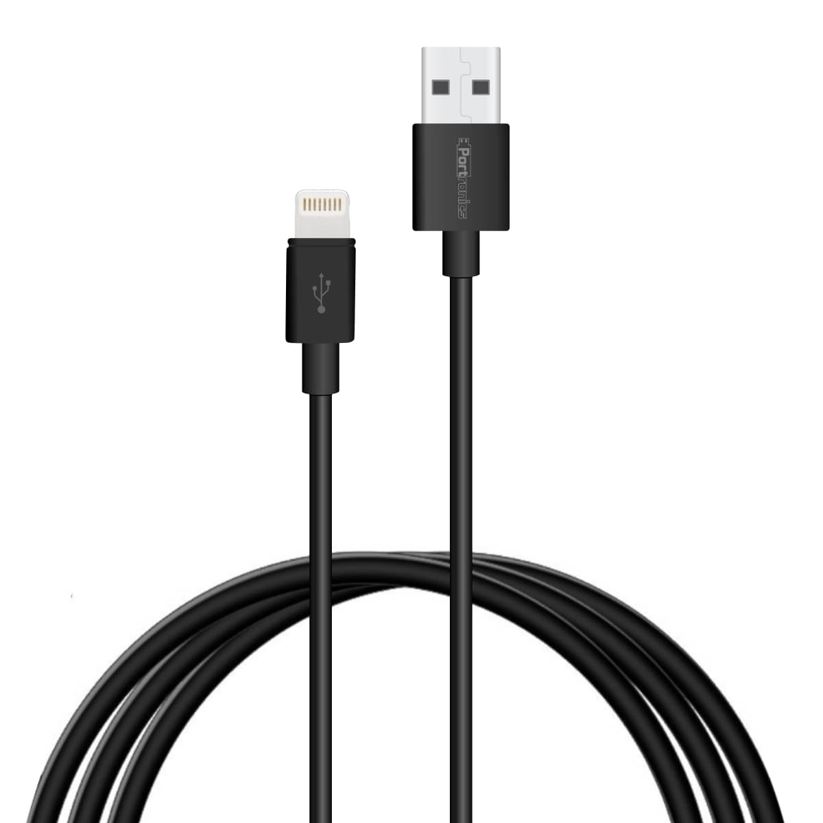     			Portronics Konnect Core Plus 8 Pin:2 M 8 Pin USB Cable ,Black (POR 1087)