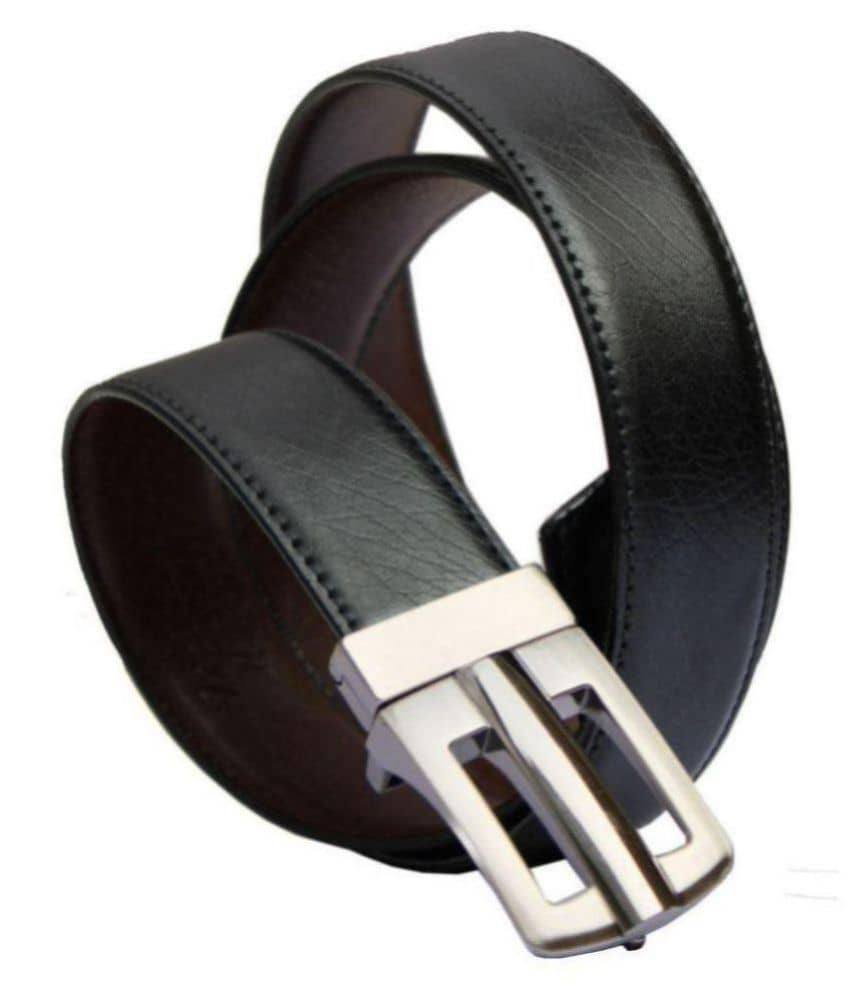 Runsi Black Faux Leather Formal Belt