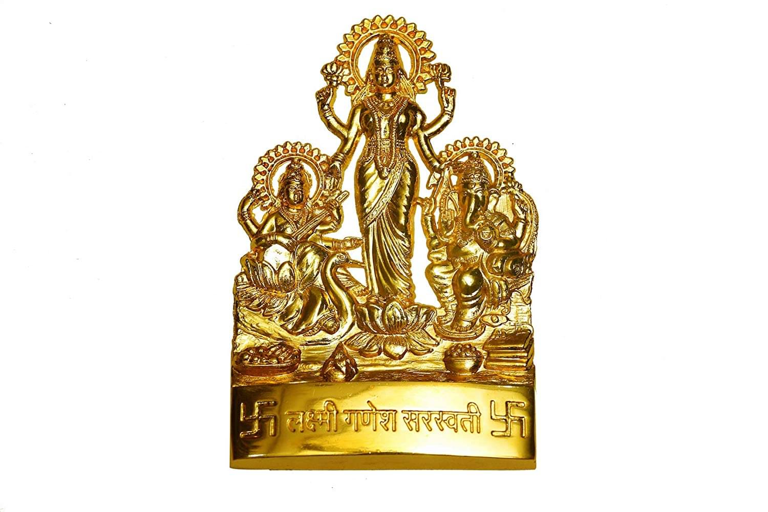     			rudradivine - Lakshmi Ganesha Saraswati Brass Idol