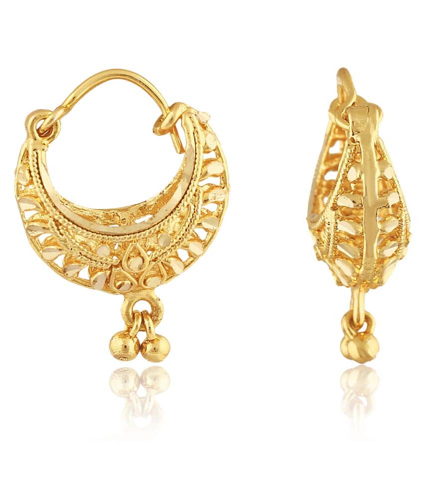 Vighnaharta - Golden Chandelier Earrings ( Pack of 1 ) - Earrings | Buy online on ZillyBuy