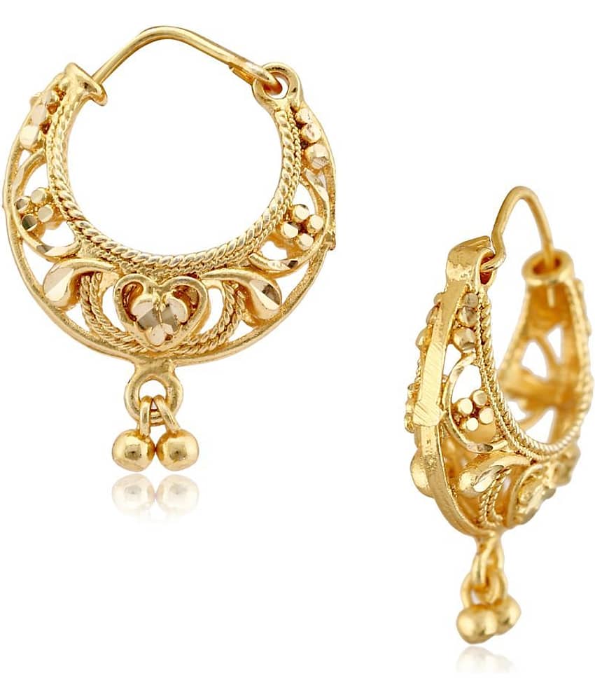 Vighnaharta - Golden Bali Earrings ( Pack of 1 ) - Earrings | Buy online on ZillyBuy