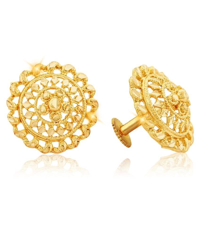 Vighnaharta - Golden Stud Earrings ( Pack of 1 ) - Earrings | Buy online on ZillyBuy