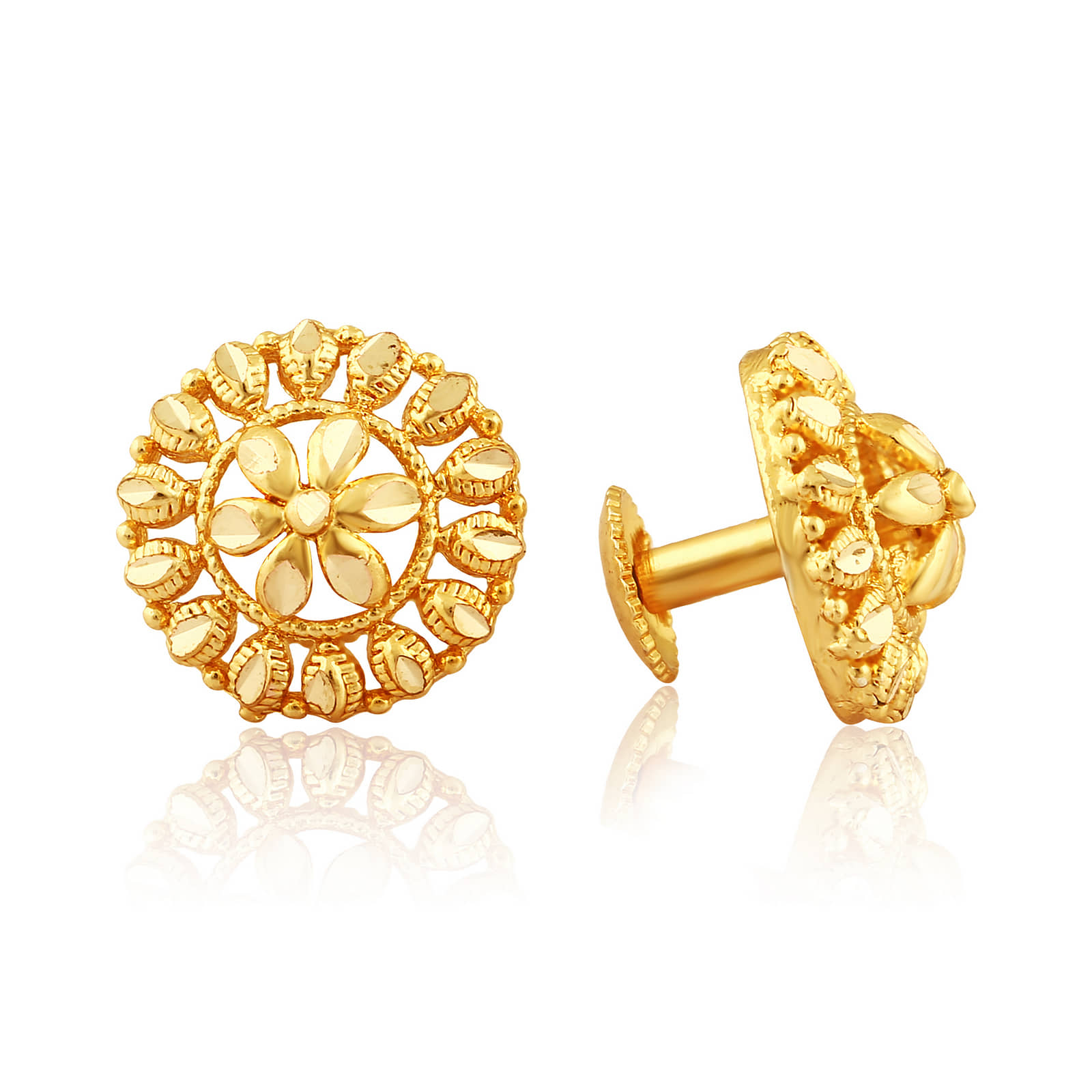 Vighnaharta - Golden Stud Earrings ( Pack of 1 ) - Earrings | Buy online on ZillyBuy