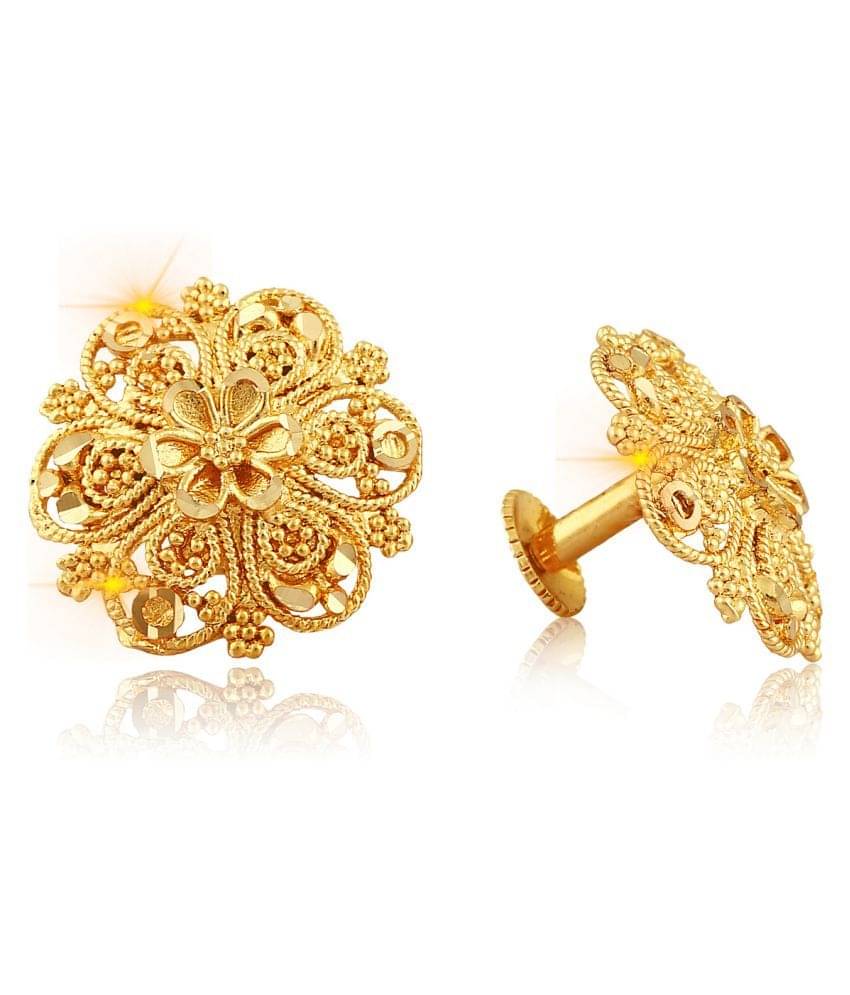 Vighnaharta Traditional South Screw Back Alloy Gold  Plated Stud Earring for Women and Girls     			Vighnaharta Traditional South Screw Back Alloy Gold  Plated Stud Earring for Women and Girls