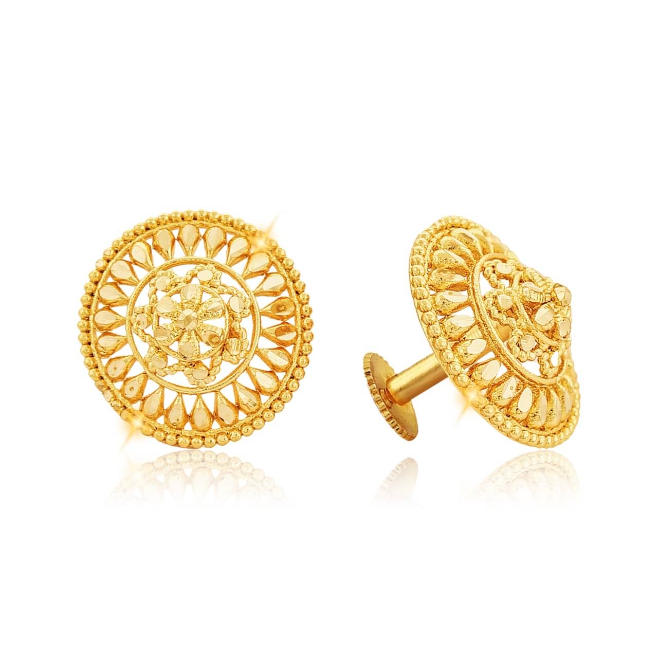Vighnaharta Traditional South Screw Back Alloy Gold Plated Stud Earring for Women and Girls Vighnaharta Traditional South Screw Back Alloy Gold Plated Stud Earring for Women and Girls