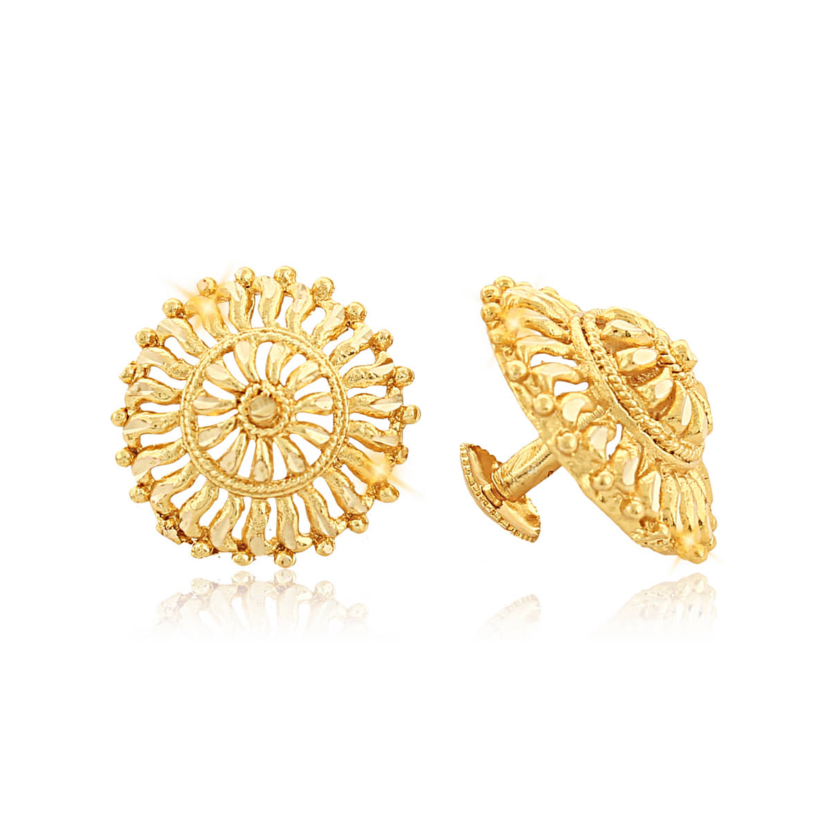 Vighnaharta - Golden Stud Earrings ( Pack of 1 ) - Earrings | Buy online on ZillyBuy