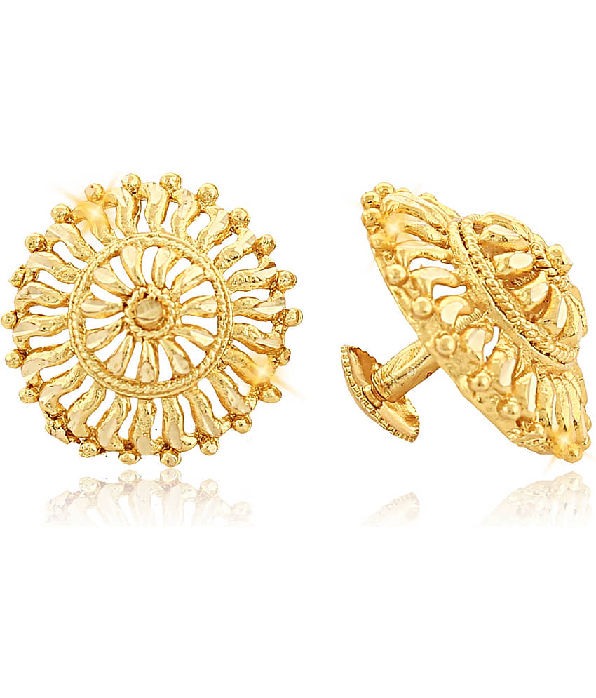 Vighnaharta - Golden Stud Earrings ( Pack of 1 ) - Earrings | Buy online on ZillyBuy