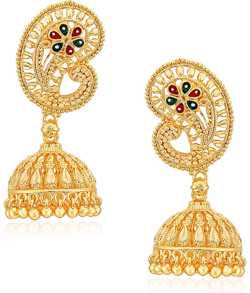 Vighnaharta Traditional Wedding waer Jhumki Earring Alloy Gold Plated Jhumka for Women and Girls - Earrings | Buy online on ZillyBuy