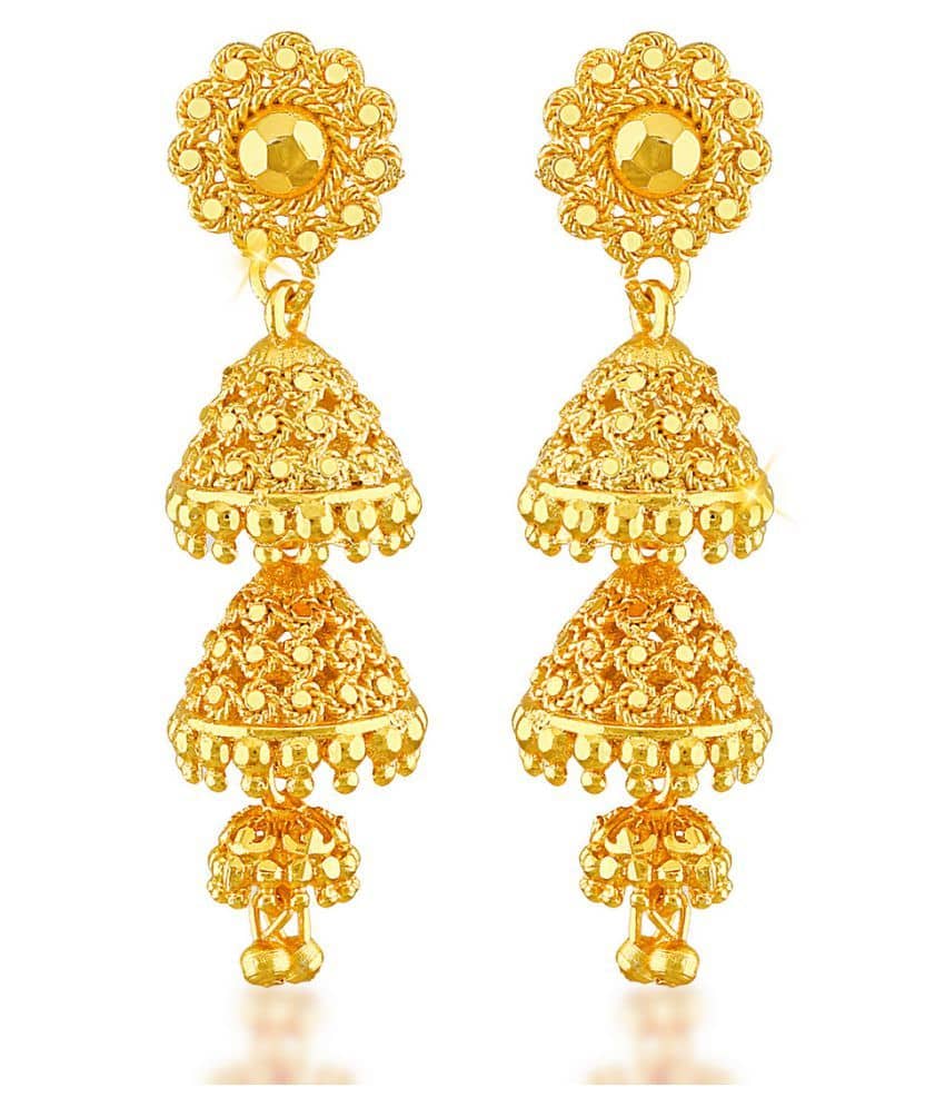 Vighnaharta Traditional Wedding waer Jhumki Earring Alloy Gold  Plated Jhumka for Women and Girls - Earrings | Buy online on ZillyBuy