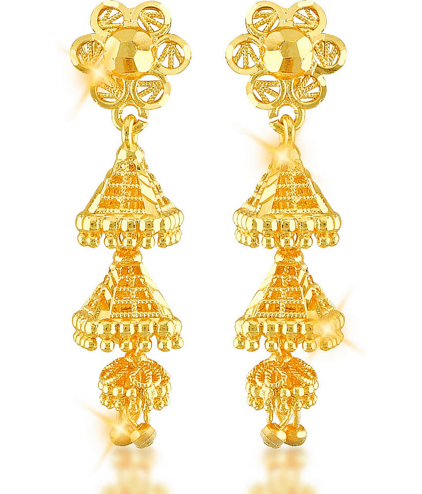 Vighnaharta Traditional Wedding waer Jhumki Earring Alloy Gold Plated Jhumka for Women and Girls - Earrings | Buy online on ZillyBuy