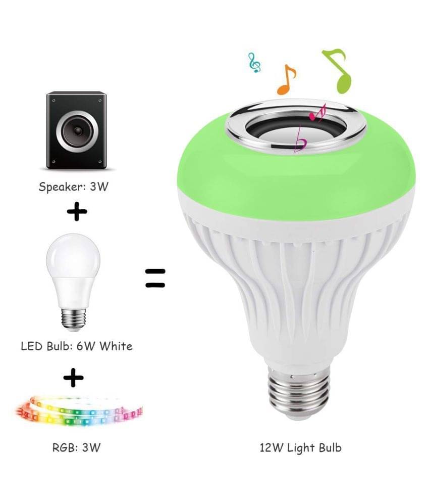     			Music Light Bulb, E27 & B22 LED Light Bulb With Bluetooth Speaker RGB Self Changing Color Lamp Built-In Audio Speaker