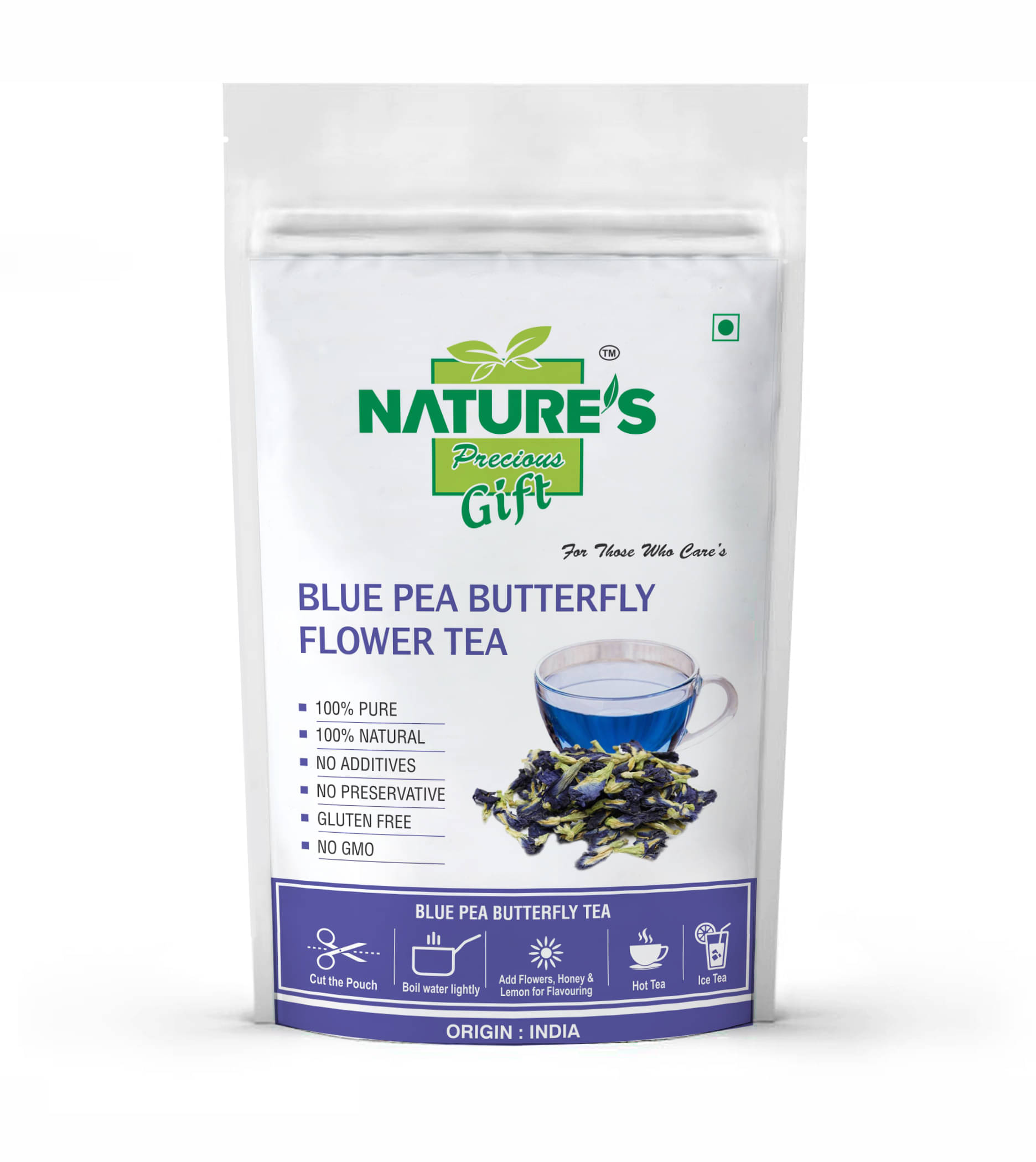 Nature's Gift Dried Butterfly Pea Flower Tea Loose Leaf 100 gm Nature's Gift Dried Butterfly Pea Flower Tea Loose Leaf 100 gm