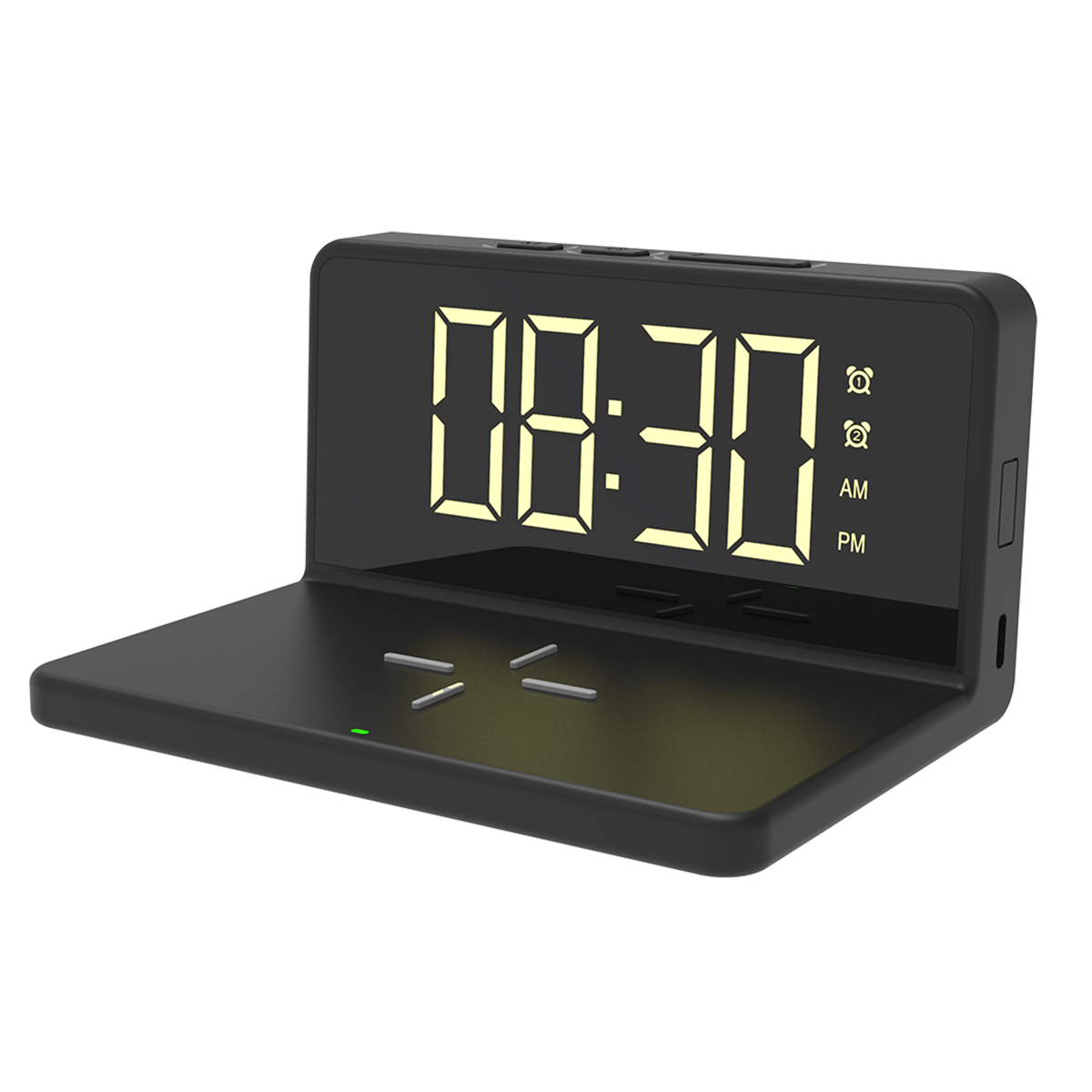     			Portronics Freedom 4A:Desktop Wireless Charger with Digital Alarm Clock ,Black (POR 1042)