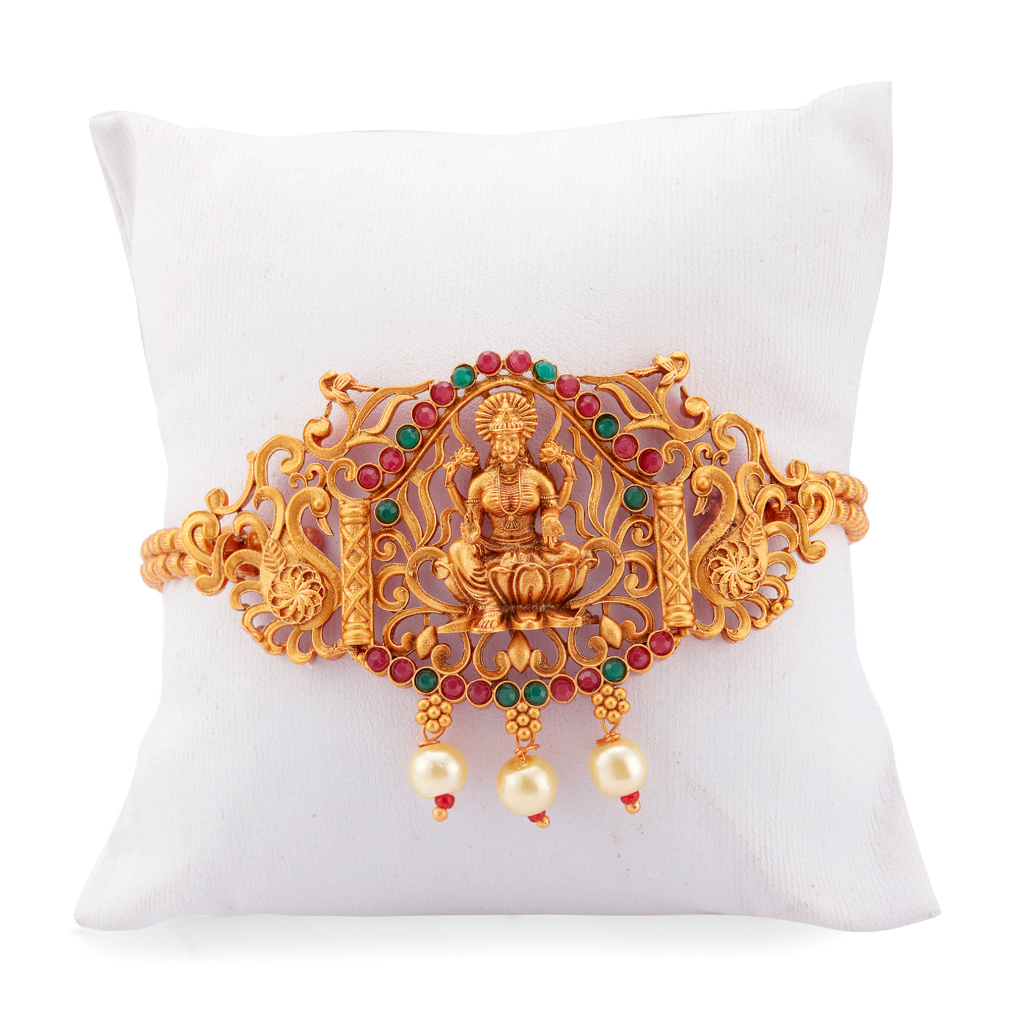 Sukkhi Artistically Pearl Gold Plated Goddess Laxmi Bajuband For Women     			Sukkhi Artistically Pearl Gold Plated Goddess Laxmi Bajuband For Women