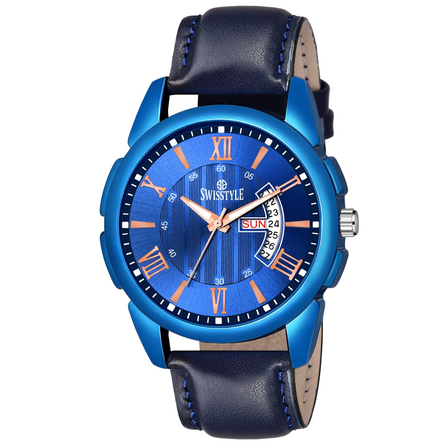 Swisstyle - Blue Leather Analog Men's Watch