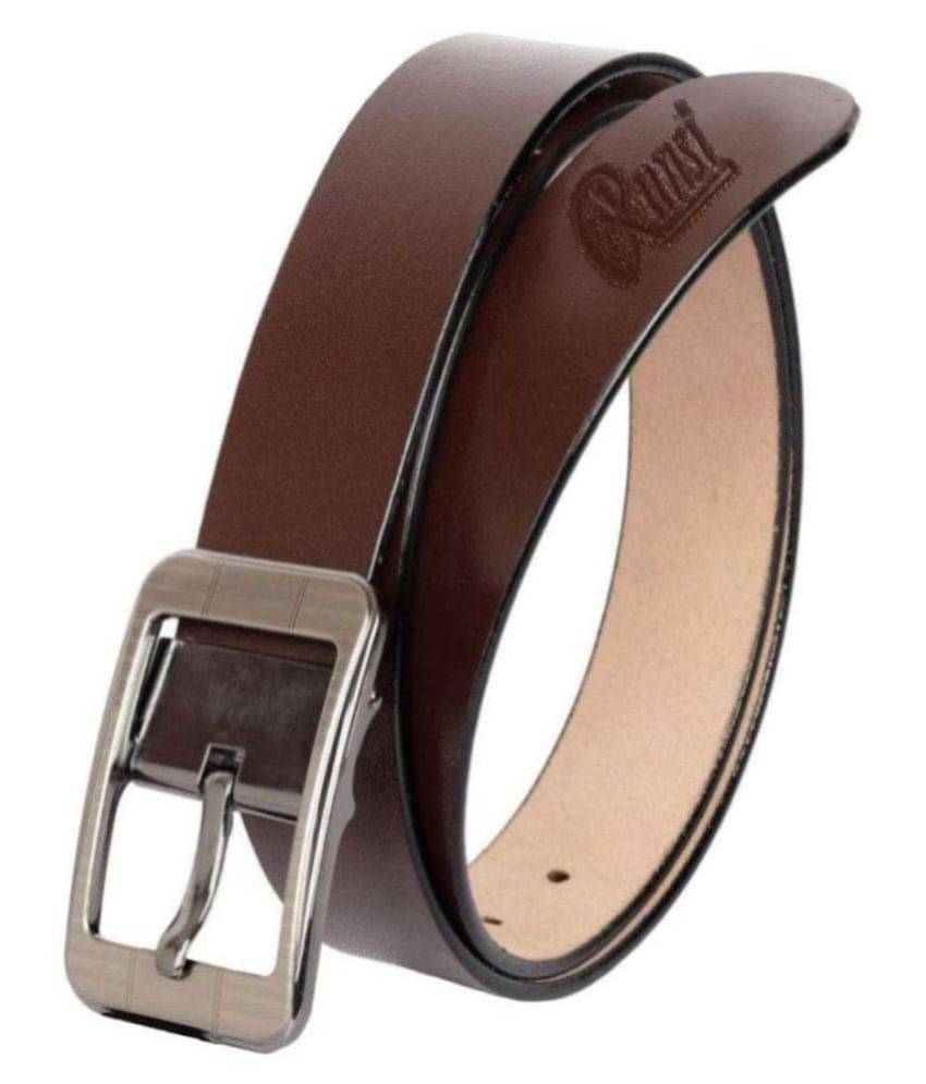     			Runsi Brown Leather Casual Belt