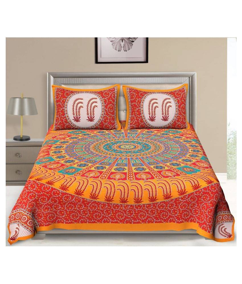Bombay Spreads Cotton Double Bedsheet with 2 Pillow Covers Bombay Spreads Cotton Double Bedsheet with 2 Pillow Covers