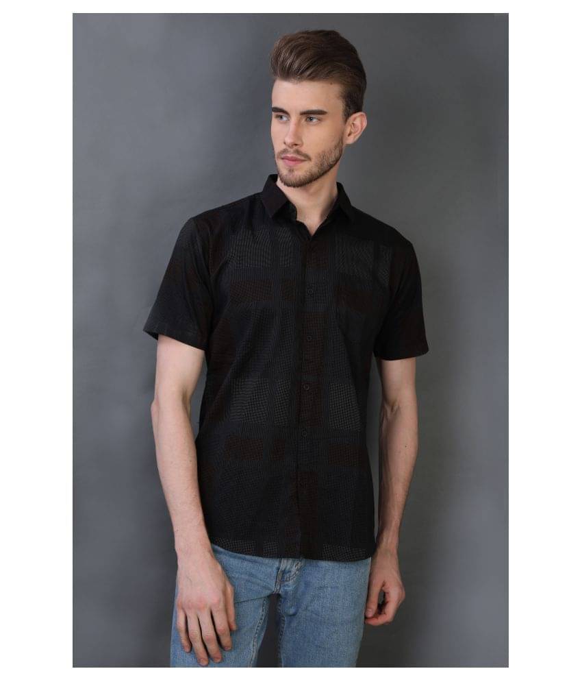     			Carbone 100 Percent Cotton Black Shirt