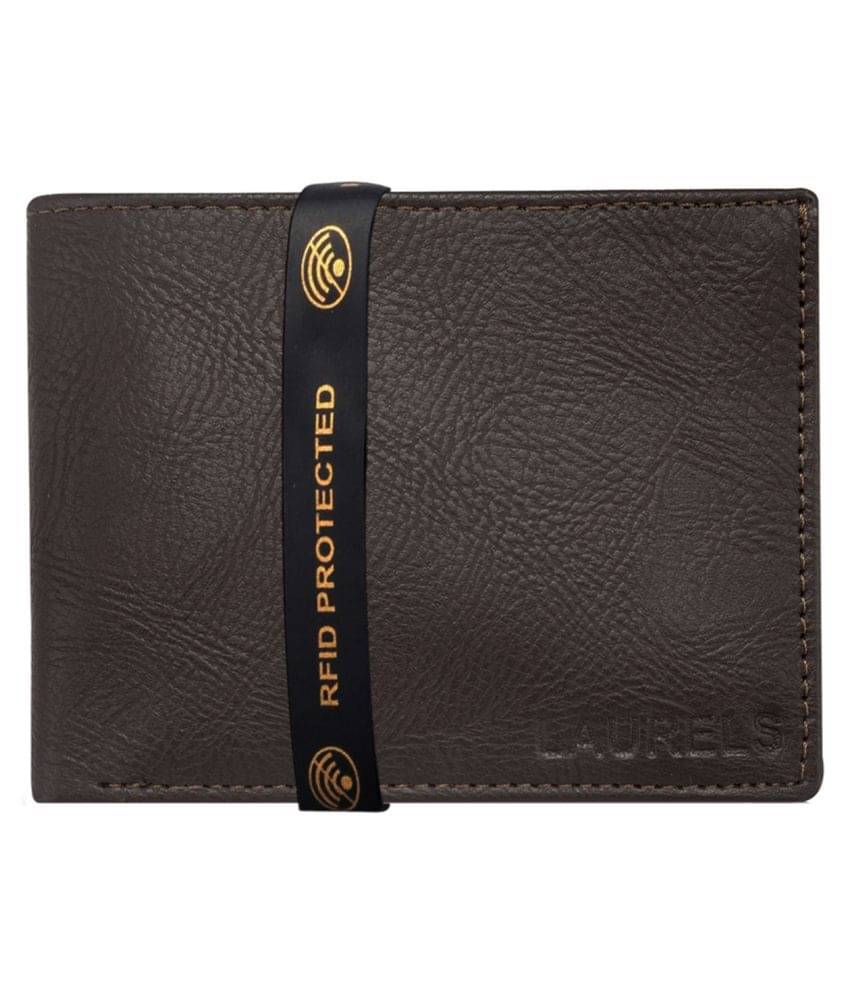     			Laurels PU Brown Casual Regular Wallet