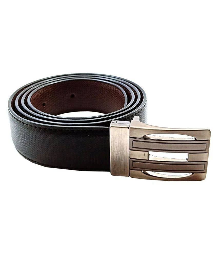 Runsi Black Faux Leather Formal Belt