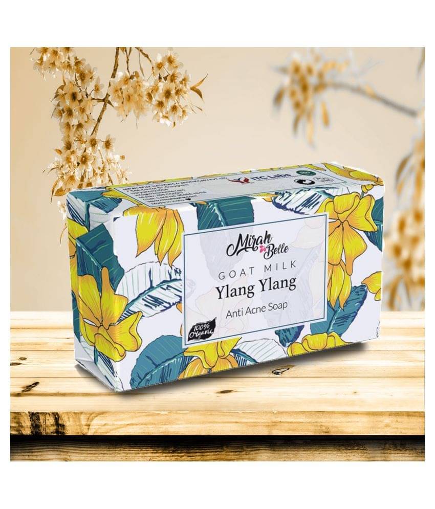 Mirah Belle - Organic Goat Milk, Ylang Ylang Anti Acne Soap 125gm - For Blemished, Acne Prone, Scarred Skin- Handmade Soap Mirah Belle - Organic Goat Milk, Ylang Ylang Anti Acne Soap 125gm - For Blemished, Acne Prone, Scarred Skin- Handmade Soap