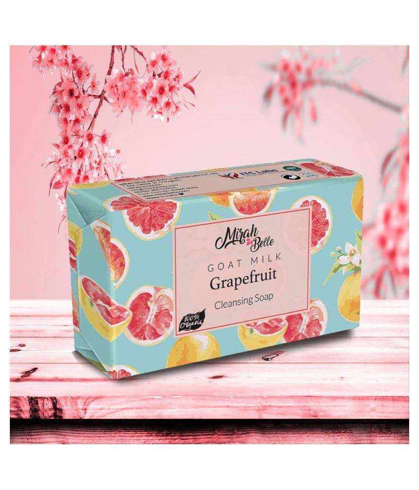 Mirah Belle - Organic Goat Milk, Grapefruit Cleansing Soap 125gm -For Oily, Pigmented & Blemished Skin- Handmade Soap Mirah Belle - Organic Goat Milk, Grapefruit Cleansing Soap 125gm -For Oily, Pigmented & Blemished Skin- Handmade Soap