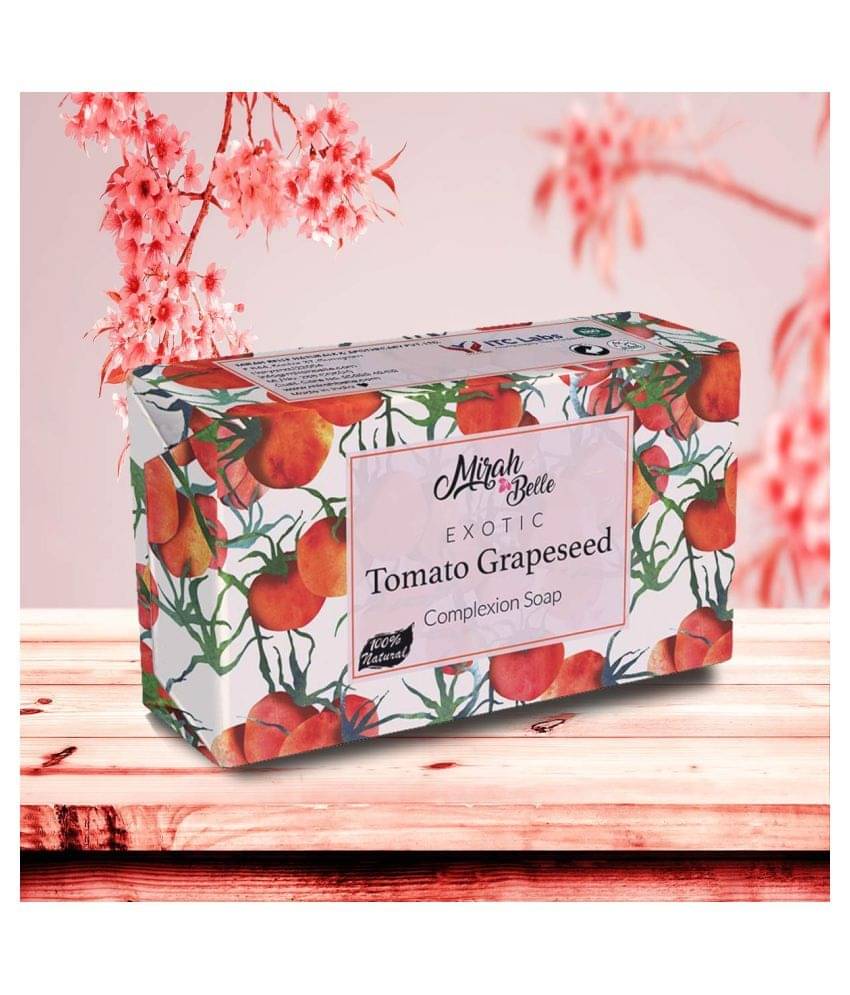 Mirah Belle - Organic Tomato Grapeseed Soap 125gm -For Dull, Pigmented & Blemished Skin- Handmade Soap     			Mirah Belle - Organic Tomato Grapeseed Soap 125gm -For Dull, Pigmented & Blemished Skin- Handmade Soap