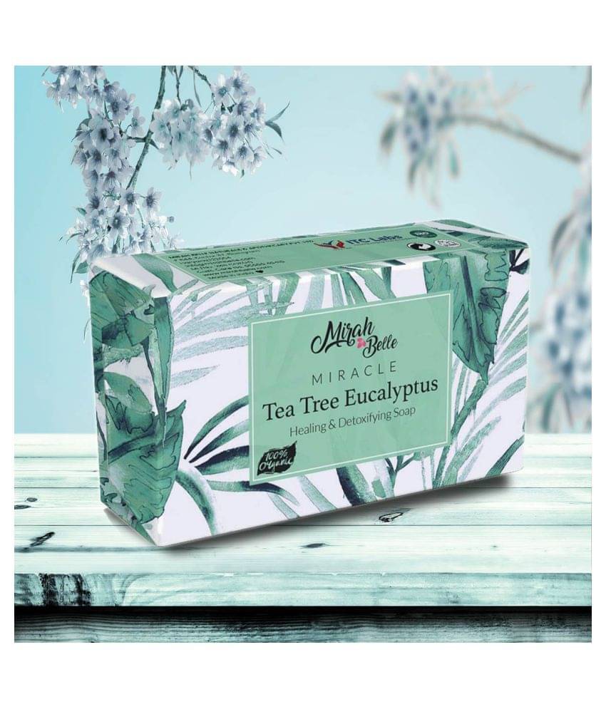     			Mirah Belle - Organic Tea Tree - Eucalyptus Healing Soap 125gm - For Inflamed, Acne Prone and Infected Skin- Handmade Soap