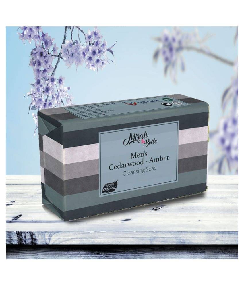 Mirah Belle - Organic Mens Soap 125 gm - With Cedarwood & Amber - For Dry & Rough Skin- Handmade Soap Mirah Belle - Organic Mens Soap 125 gm - With Cedarwood & Amber - For Dry & Rough Skin- Handmade Soap
