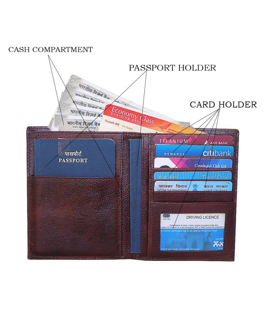 Style 98 Leather Maroon Passport Holder - Handbags | Buy online on ZillyBuy