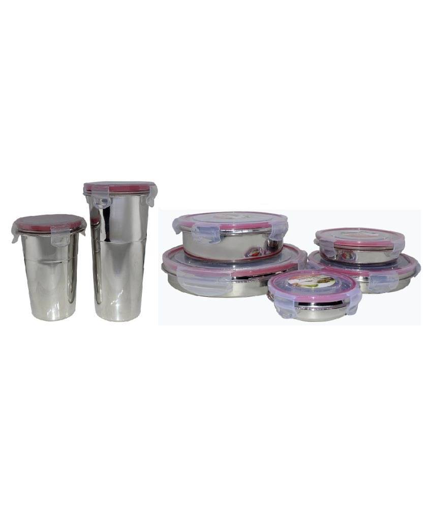     			Dynore Silver Stainless Steel Lunch Box