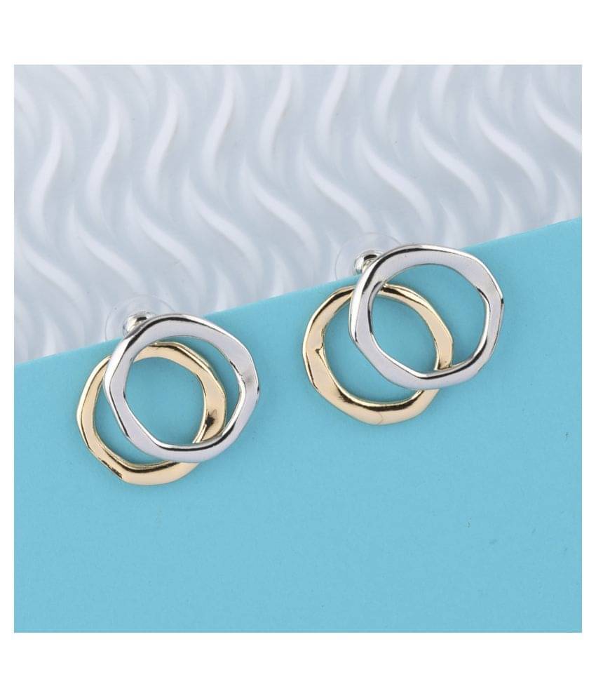     			SILVER SHINE Attractive Stylish Stud Bali Shape  Earring For Girl Women