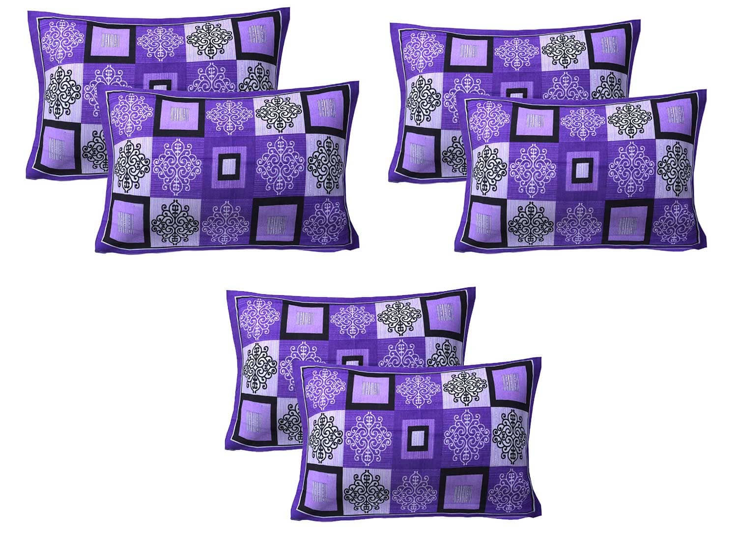 AJ Home Pack of 6 Purple Pillow Cover