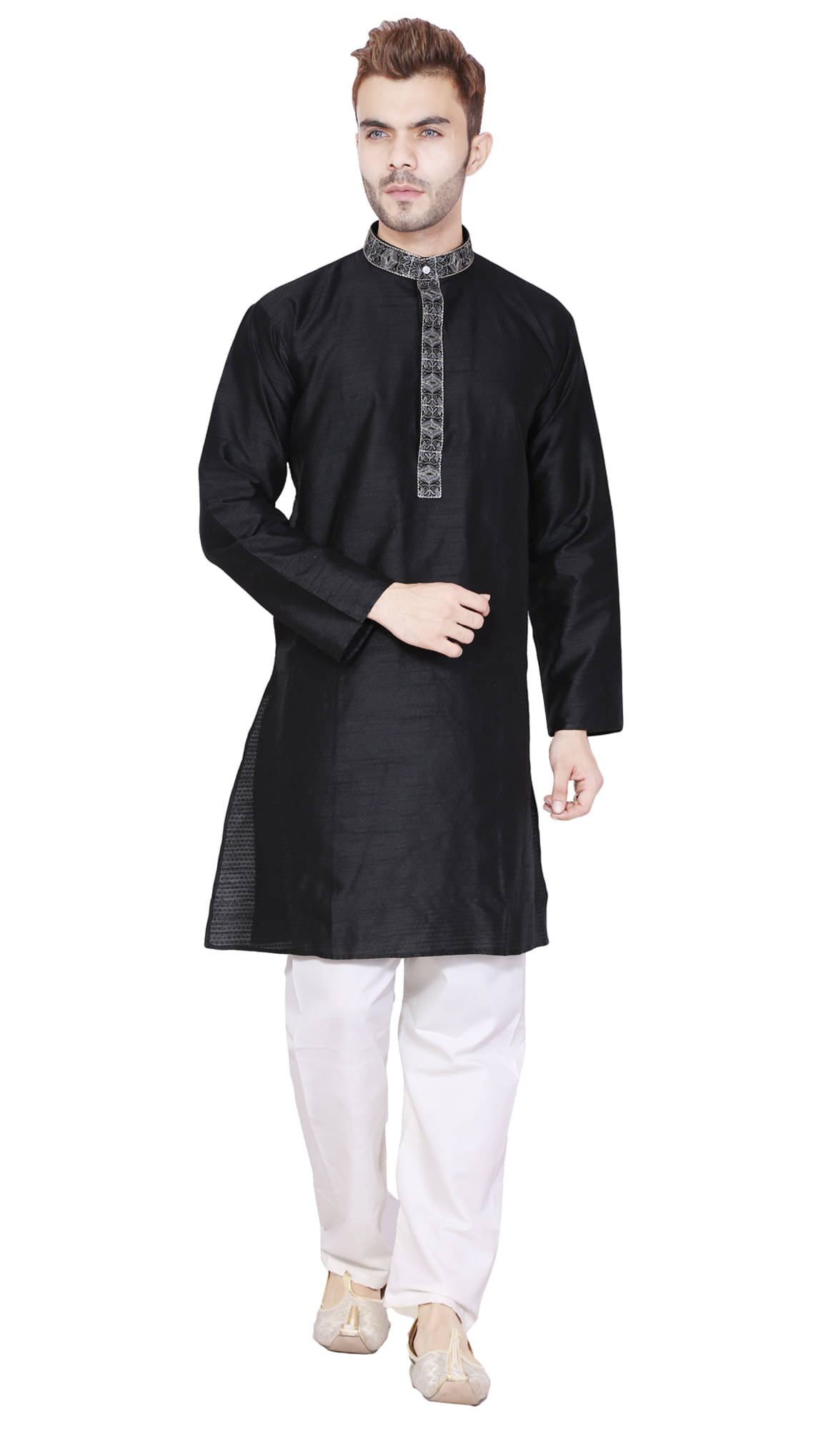 SKAVIJ Black Silk Blend Kurta Pyjama Set SKAVIJ Black Silk Blend Kurta Pyjama Set