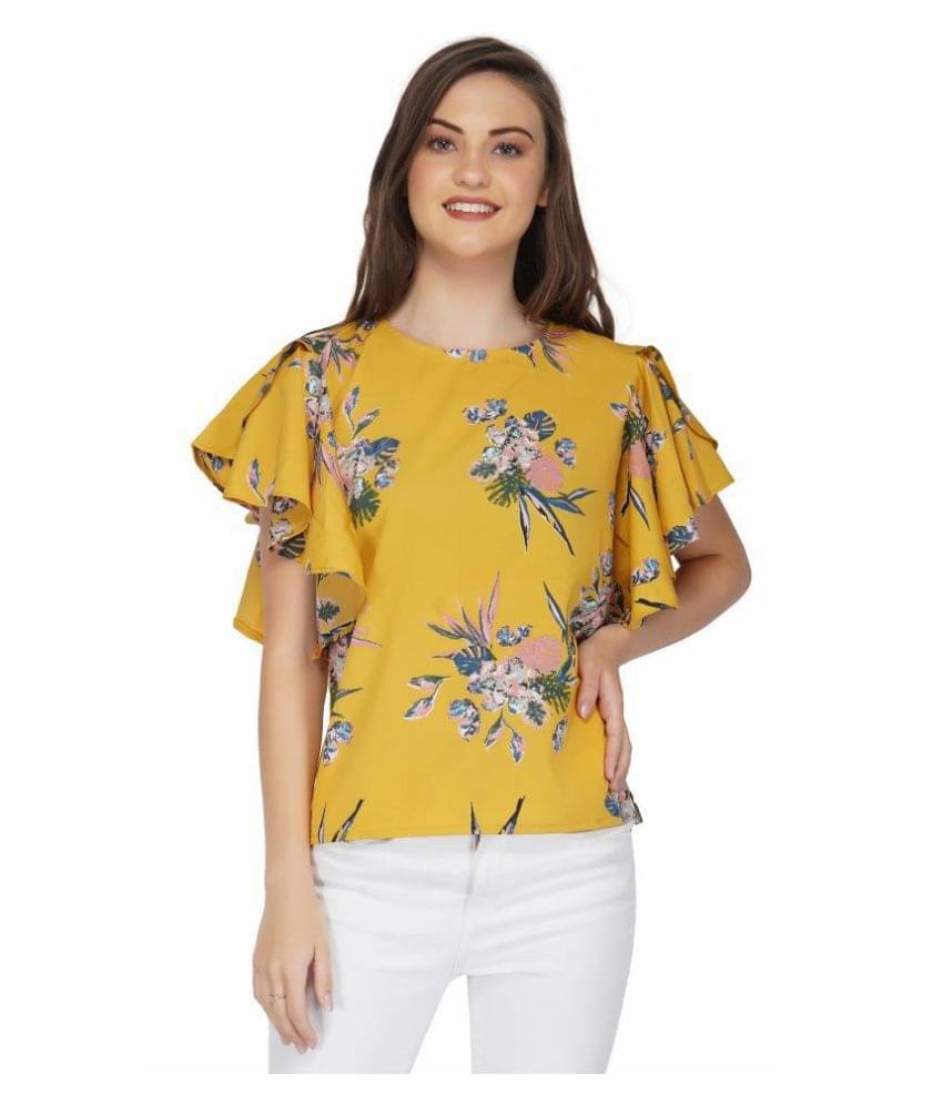 POPWINGS Women's Polyester Regular Top ( Yellow ) POPWINGS Women's Polyester Regular Top ( Yellow )