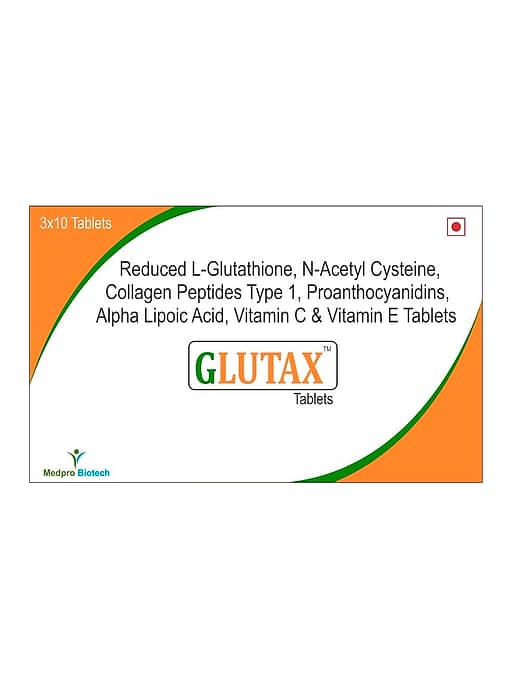 Buy Glutax Glutathione for Skin Whitening, Hyperpigmentation Tablets 30 mg - Price ₹