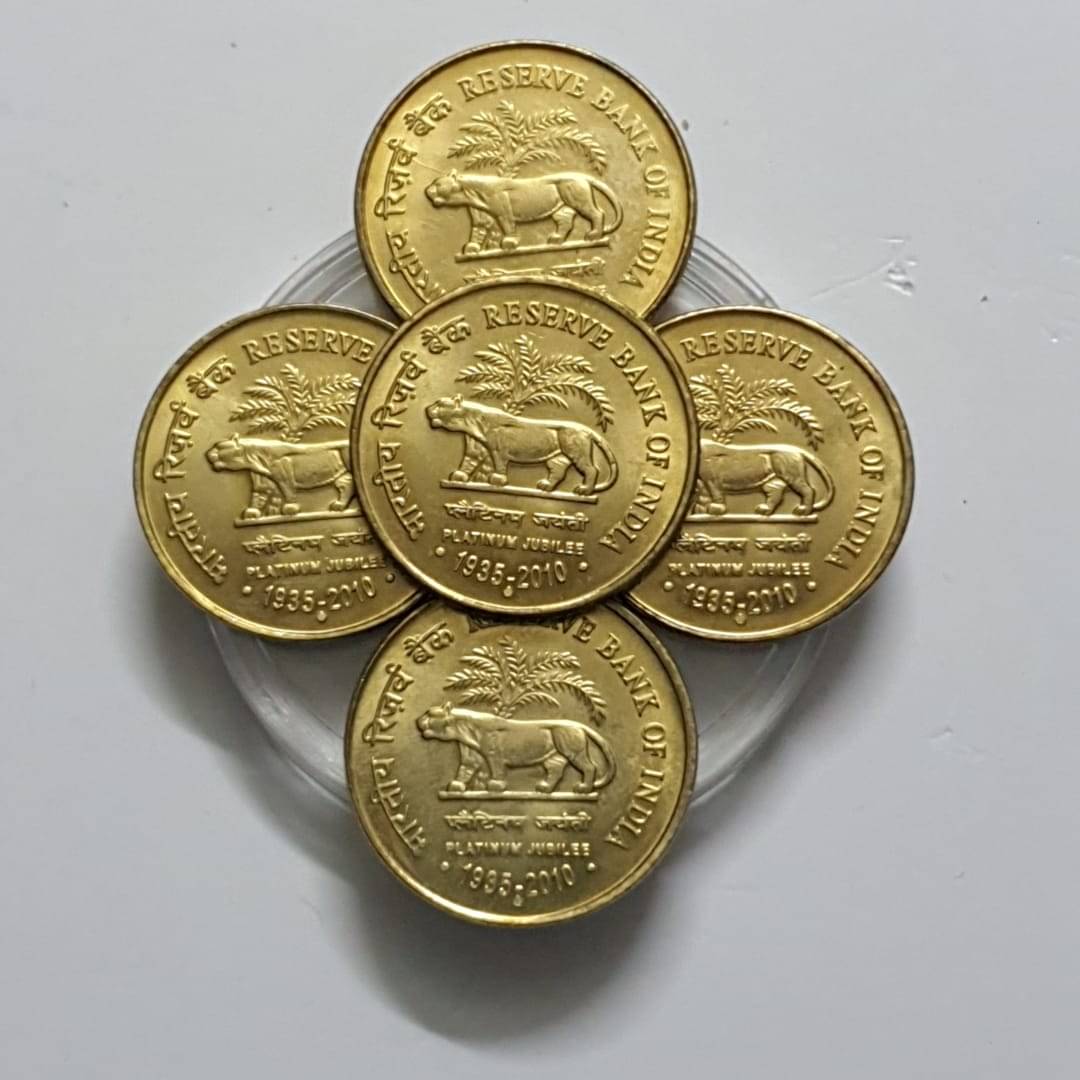     			Gscollectionshop - Reserve Bank Of India Unc Coin 5 Numismatic Coins