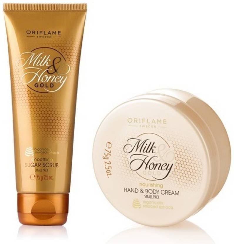     			Milk & Honey Gold Nourishing Hand & Body Cream Smoothing Sugar Scrub Small Facial Scrub 150 ml