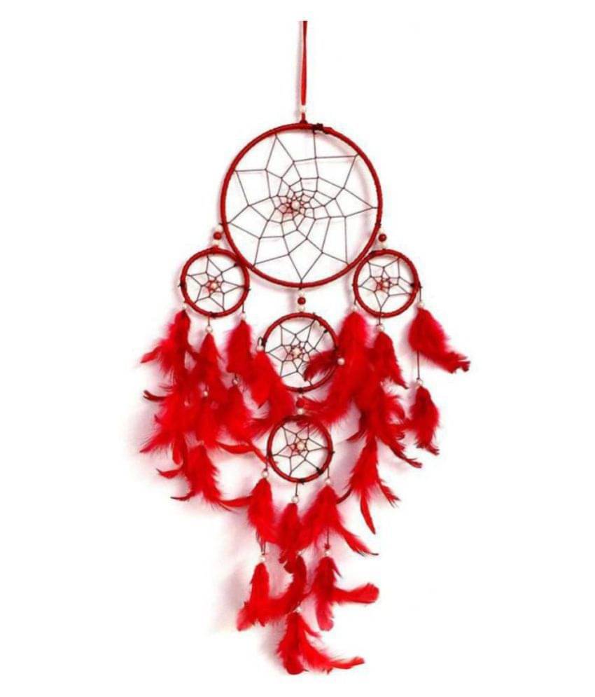 jsk collection Feather Red Dream Catcher - Pack of 1 ( X cms ) jsk collection Feather Red Dream Catcher - Pack of 1 ( X cms )